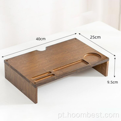 Bamboo Monitor Stand Riser Storage Organizer